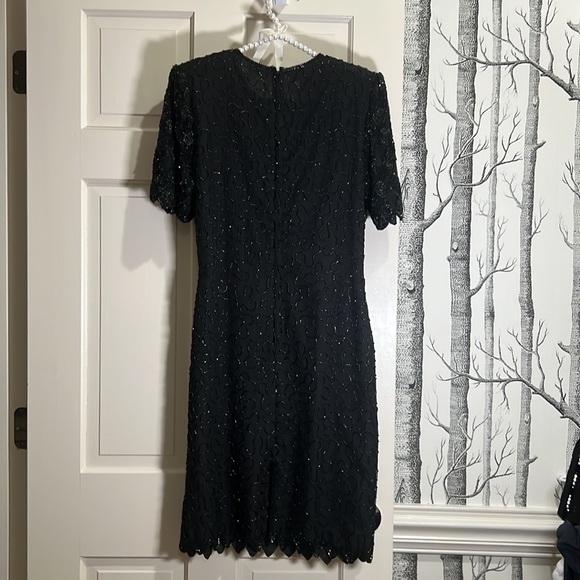 VINTAGE SILK LAURENCE KAZAR NEW YORK SEQUIN DRESS-SIZE SMALL - Picture 6 of 14